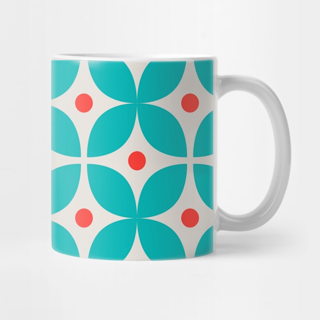 Geometric Pattern: Stylised Flower: Blue by Red Wolf